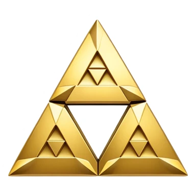 Triforce symbol from Legend of Zelda, three golden triangles arranged in a triangle sticker