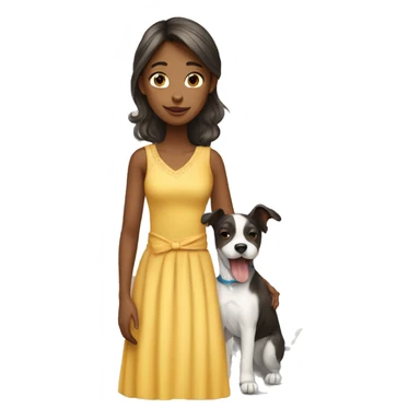 girl with dog in dress sticker