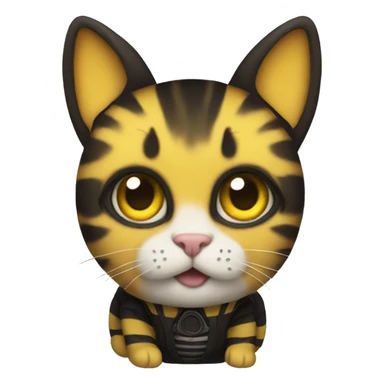 Cat wearing a bumblebee costume sticker