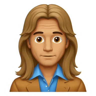 70s 80s men with long hair style  sticker