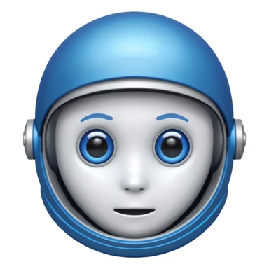 tête de robot cosmonaute bleu et blanc avec des yeux arondis bleu sticker