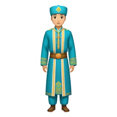 Kazakh man in full height in national dress sticker