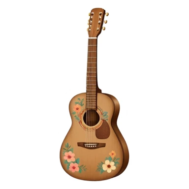 acoustic guitar with delicate indie girl aesthetic sticker