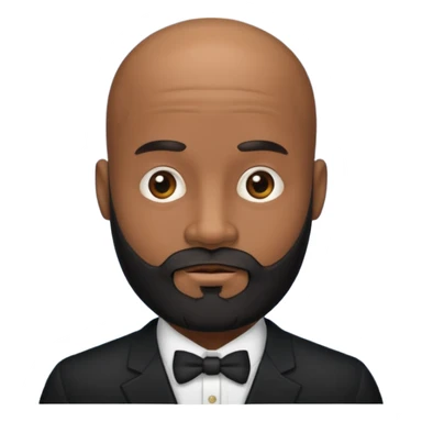 A black gigolo with a full beard and bald head sticker