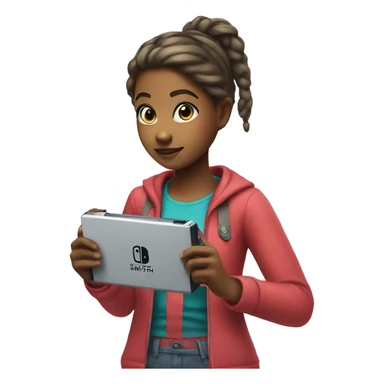 Girl playing Nintendo switch  sticker