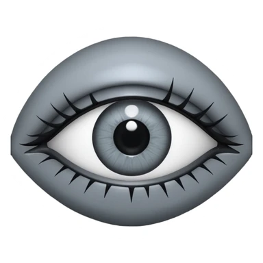 Minimal emoji, gothic futuristic eye, cold grey sclera, pupil replaced by a solid black number 8, occult cyber aesthetic, sharp clean lines, flat emoji design, centered, transparent background sticker