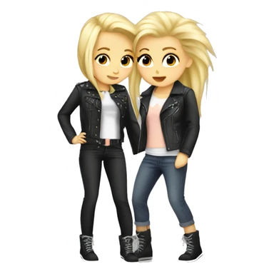 Two lesbian kissing punks rock blond girls techno  sticker