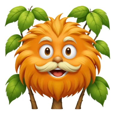orange lorax character with yellow mustache who speaks for the trees sticker