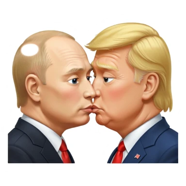 Putin and Trump kissing sticker