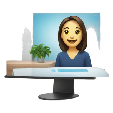 Computer display with the video call on it sticker