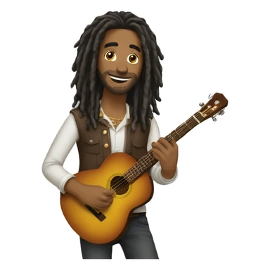 Homem dreds Tocando cavaquinho sticker