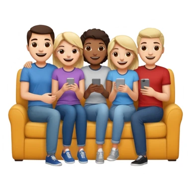 group of friends on couch having a blast sticker