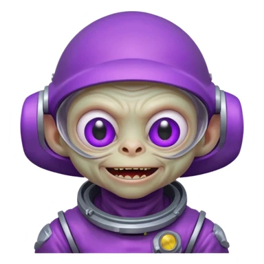 Neon purple gollum with a space helmet on sticker