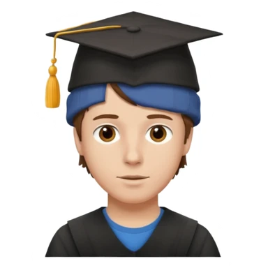 White Boy Collage Student with Student Hat on his Head sticker