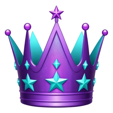 Feeling purple cian crown shine star glitter sticker