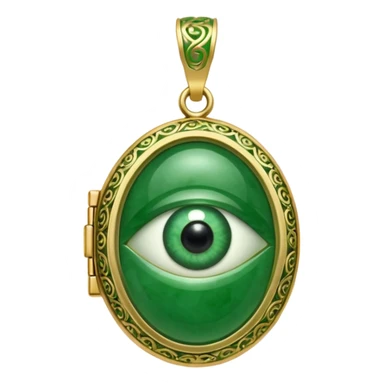 Eye shaped green locket  sticker