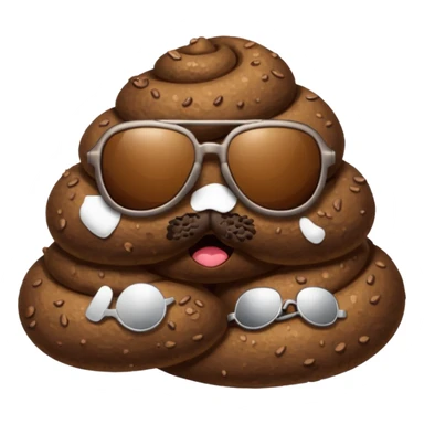 Poop wearing sunglasses sticker