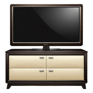 modern tv standing on a super luxurious dark cupboard sticker