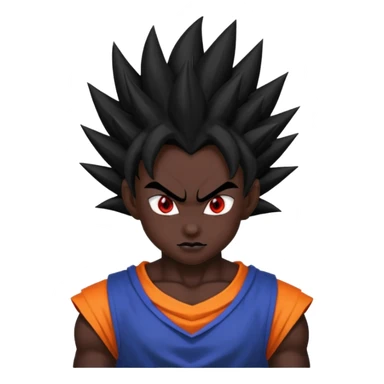 Dark Saiyan with black skin and red eyes sticker