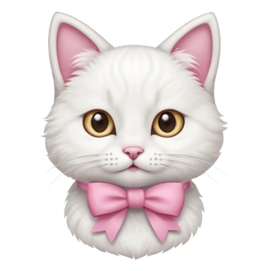 gatita tierna blanca con un monito rosita en una oreja sticker