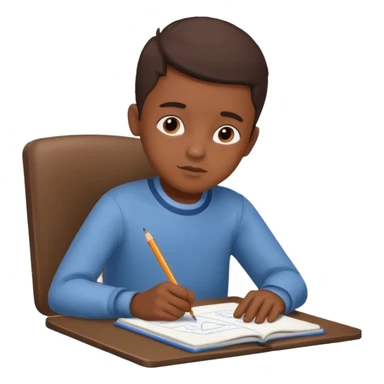 boy drawing pic grandpa on notebook sticker