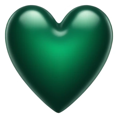 Glossy dark green heart sticker