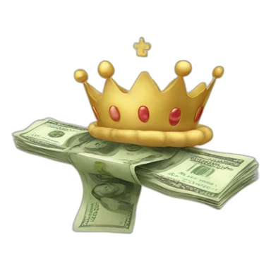 flying-money-with-crown sticker