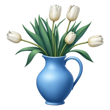 White tulips Flowers in a blue vase sticker
