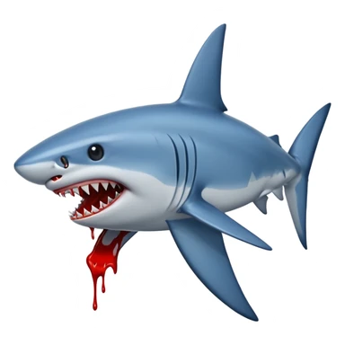 blue Shark attack efferct with blood sticker