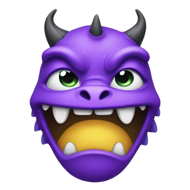 a sad crying back - purple dragon head sticker