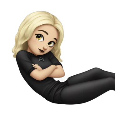 Blonde goth girl sleeping on a pillow sticker