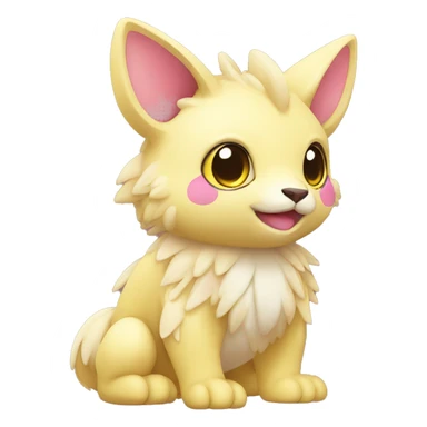 Cute cool beige yellow pink animal hybrid Fakemon full body sticker