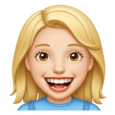 girl with braces, laughing sticker