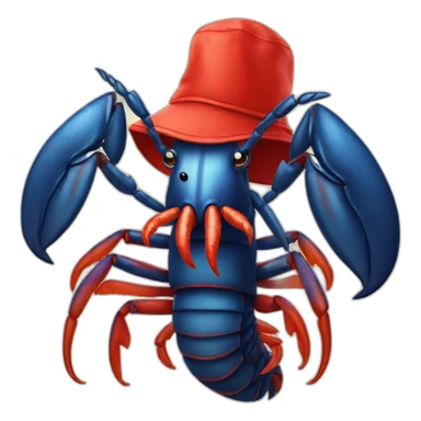 A lobster wearing a lobster hat sticker