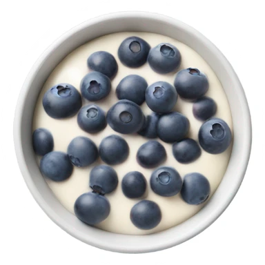 White acai bowl with blueberries , view from top, minimalism  sticker
