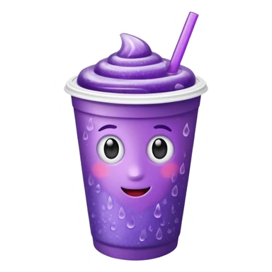 White paper cup filled with purple iced soda sticker