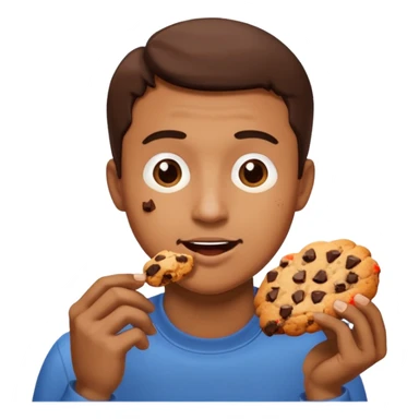 Man eating cookies sticker