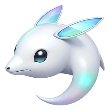 Futuristic Celestial Iridescent white pale fakemon sticker
