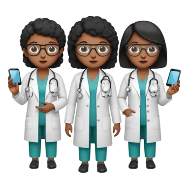 Three black sheep dressed as lady doctors sticker