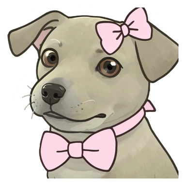 Doggy with a light pink bow. sticker