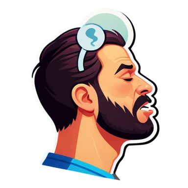 A person snoring image in a person head sticker