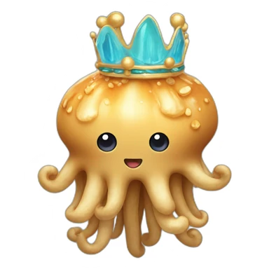 Peanut butter jellyfish cute wearing a crown sticker