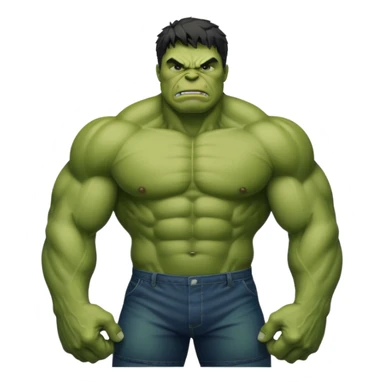 Hulk posing the strongest pose  sticker