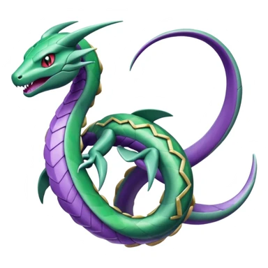 Pokemon legendary purple and cian crystal rayquaza sticker