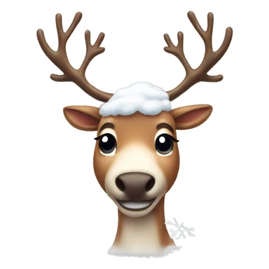 reindeer with snow on its head and super cute  sticker