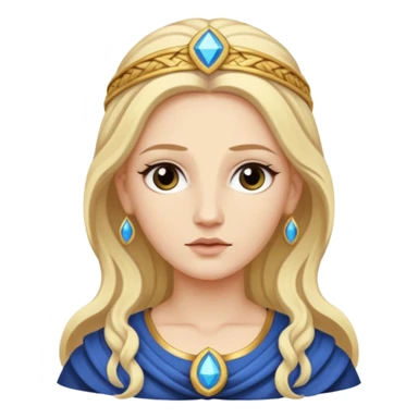 Metis The blonde pre-Olympian goddess of wisdom, counsel, and deep thought. She was the first wife and advisor of Zeus and the mother of Athena, the later goddess of wisdom. Her name connoted "cunning intelligence," a quality highly valued in Greek heroes like Odysseus. 
 sticker