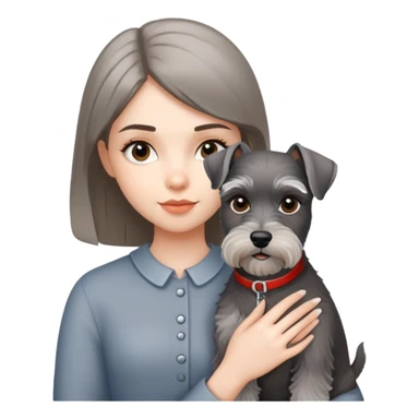 Girl with miniature schnauzer sticker