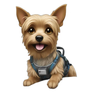 Yorkshire dog on the moon sticker