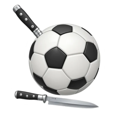 knife stuck in a soccer ball sticker