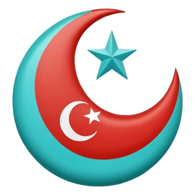 Turkish flag with turquoise sticker